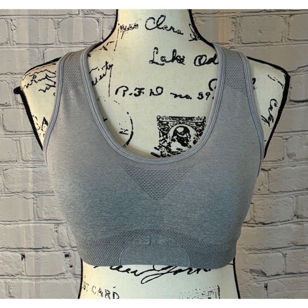 Gymshark Women’s Light Gray Ombre Sports Bra (Size M)